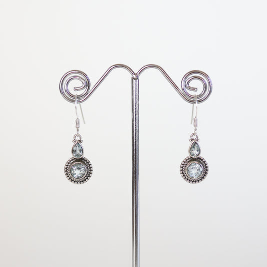 Blue Topaz Silver Earrings