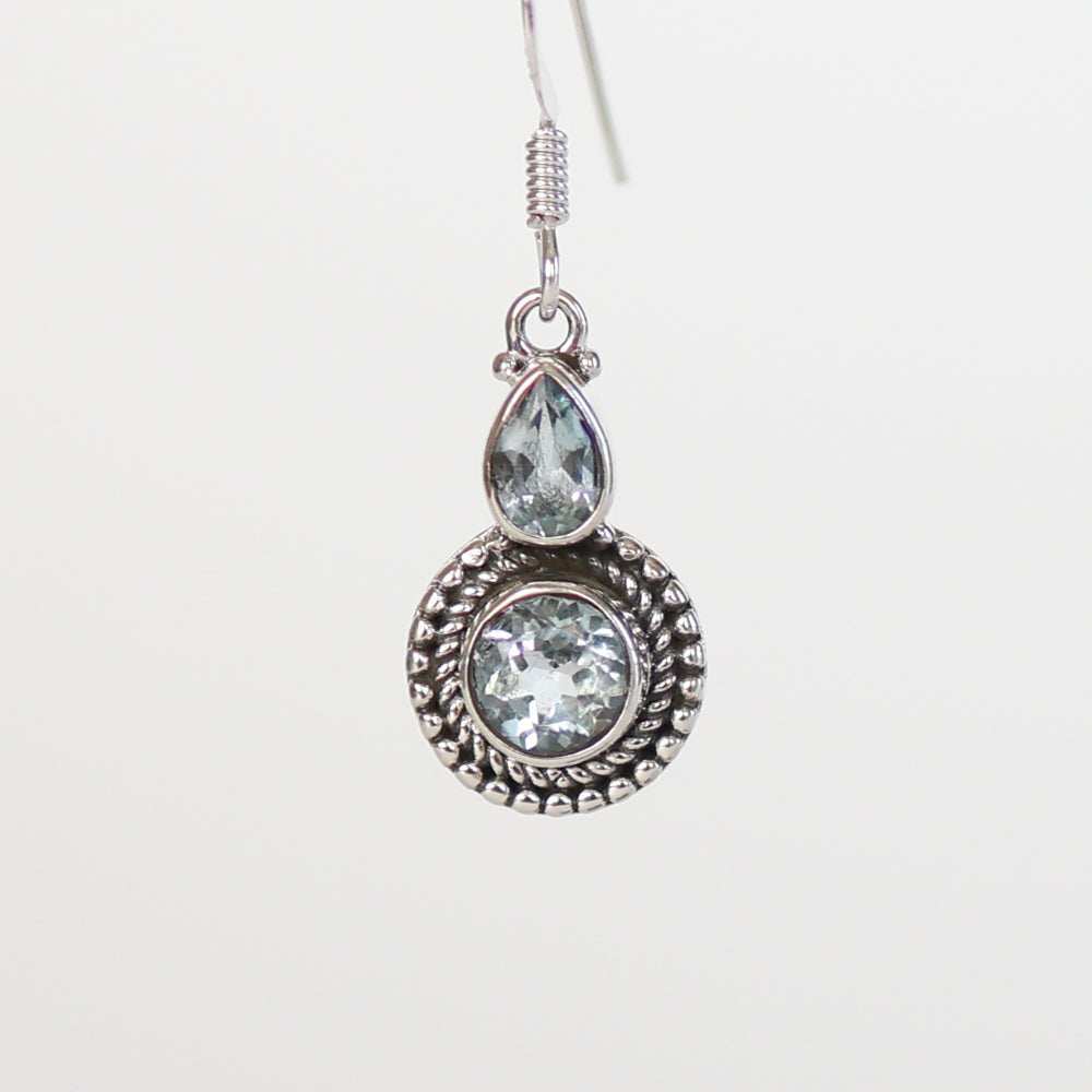 Blue Topaz Silver Earrings