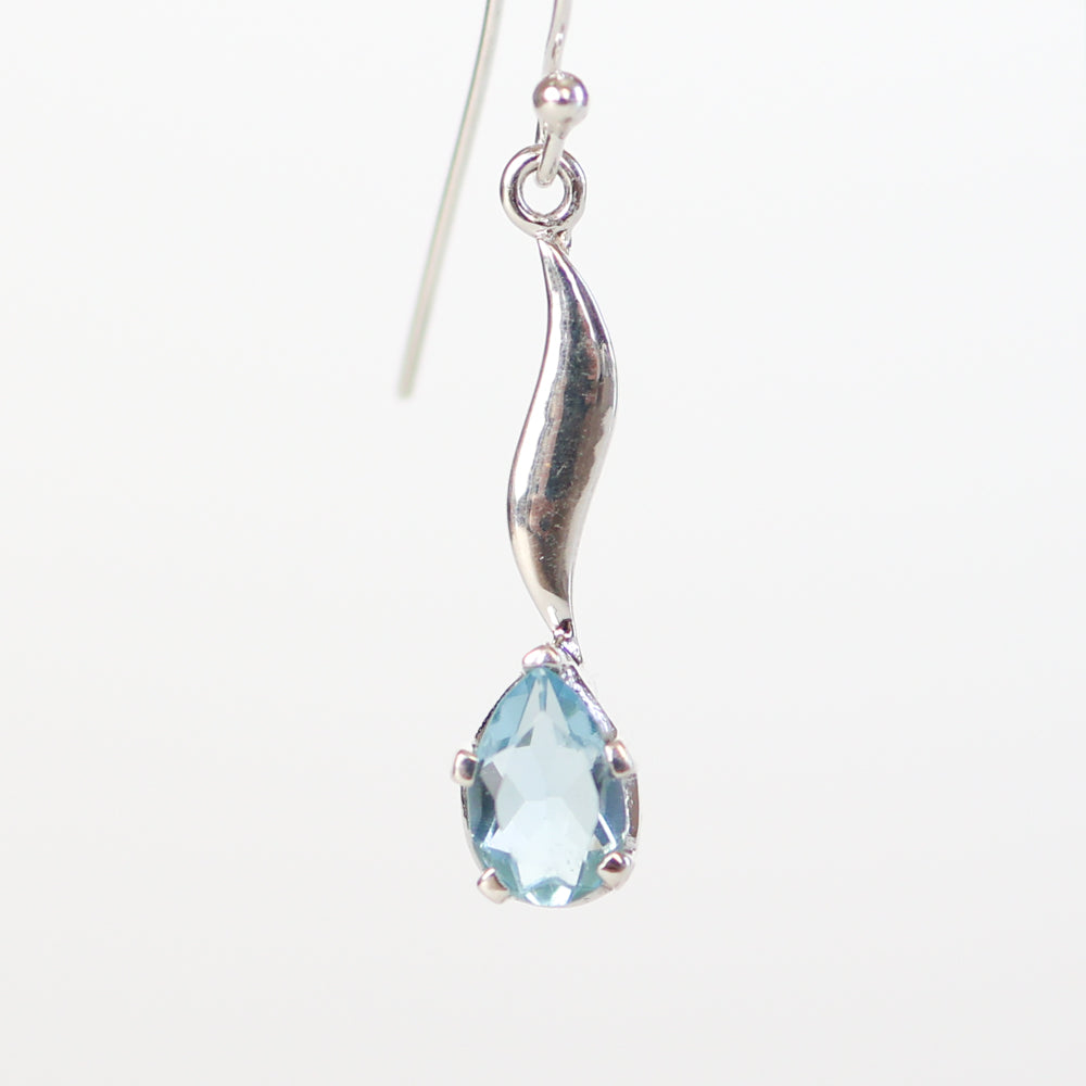 Blue Topaz Silver Earrings