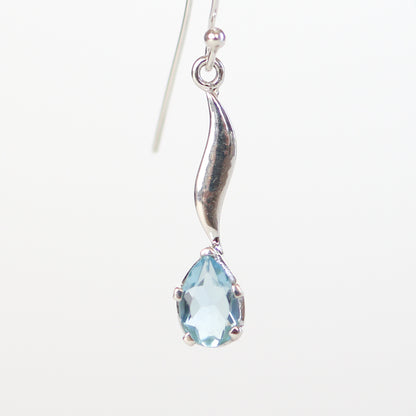 Blue Topaz Silver Earrings