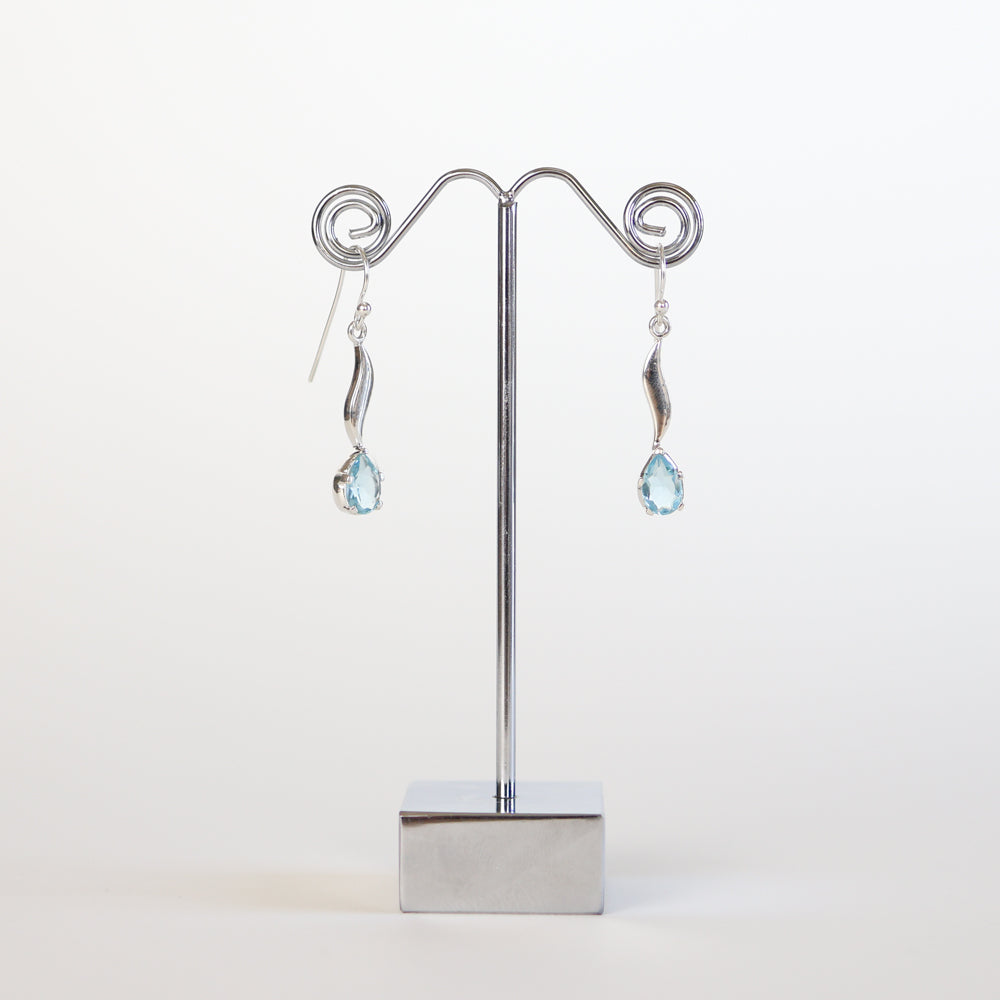 Blue Topaz Silver Earrings
