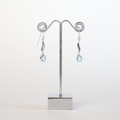 Blue Topaz Silver Earrings