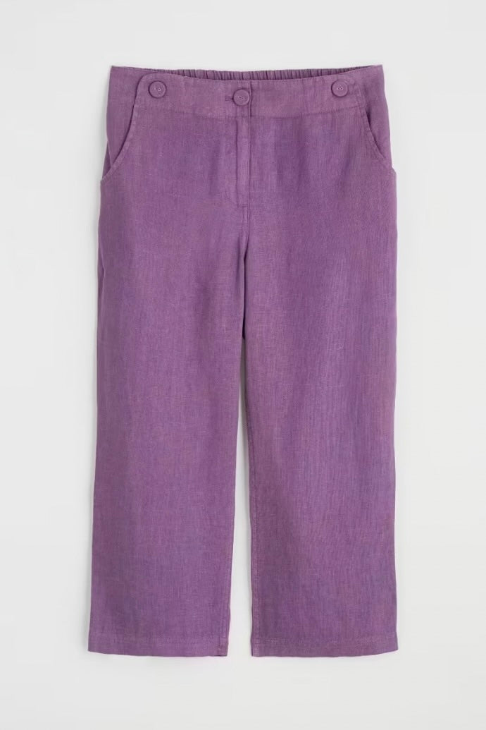 Purple pants on a white background