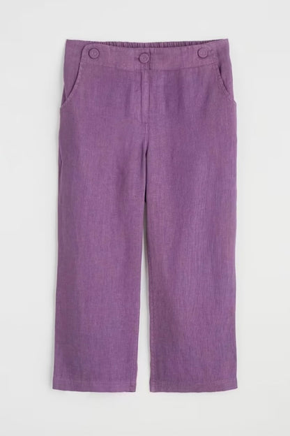 Purple pants on a white background