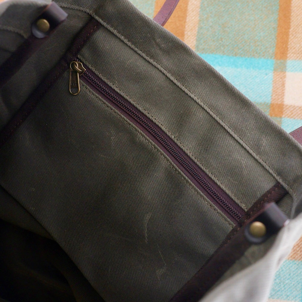 Large Canvas Tote Bag - Khaki