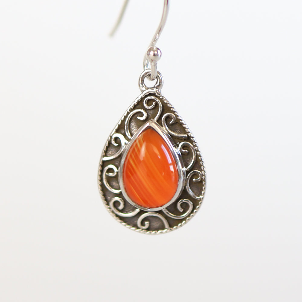 Carnelian Silver Earrings