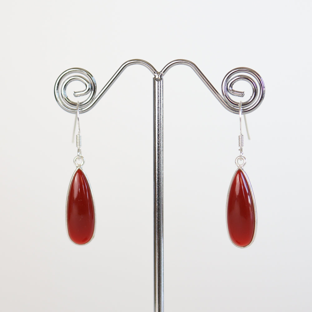 Carnelian Silver Earrings