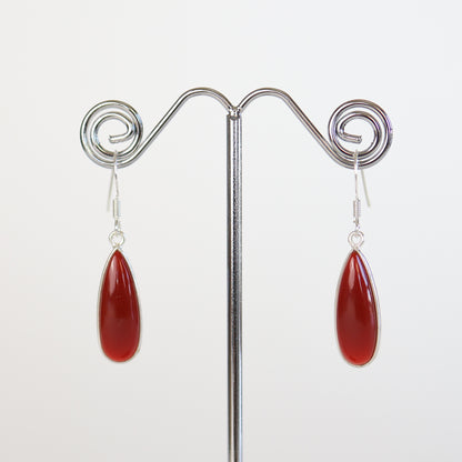 Carnelian Silver Earrings