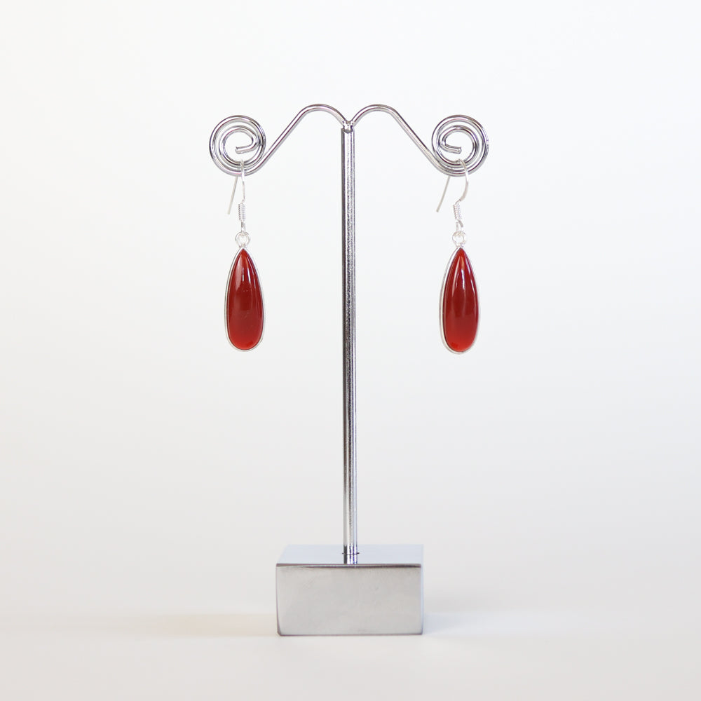 Carnelian Silver Earrings