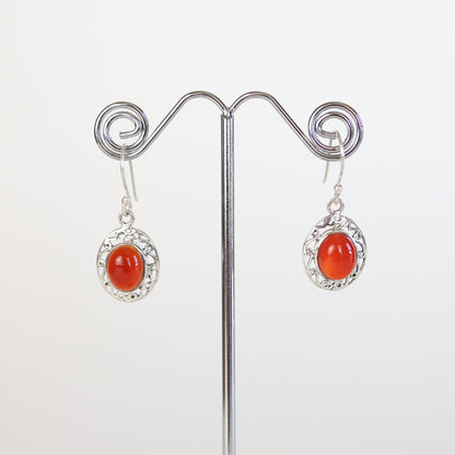 Carnelian Silver Earrings
