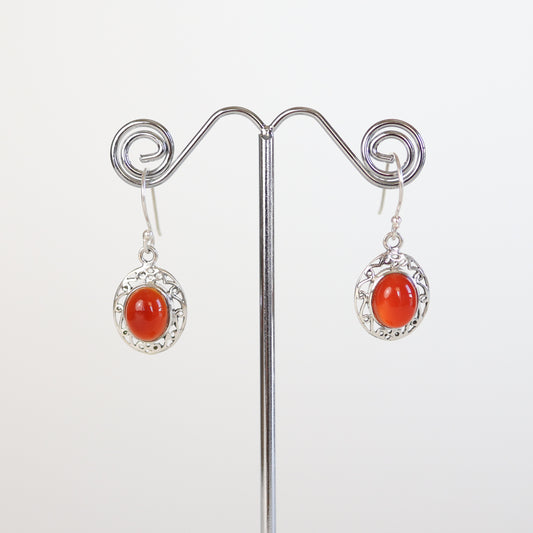 Carnelian Silver Earrings