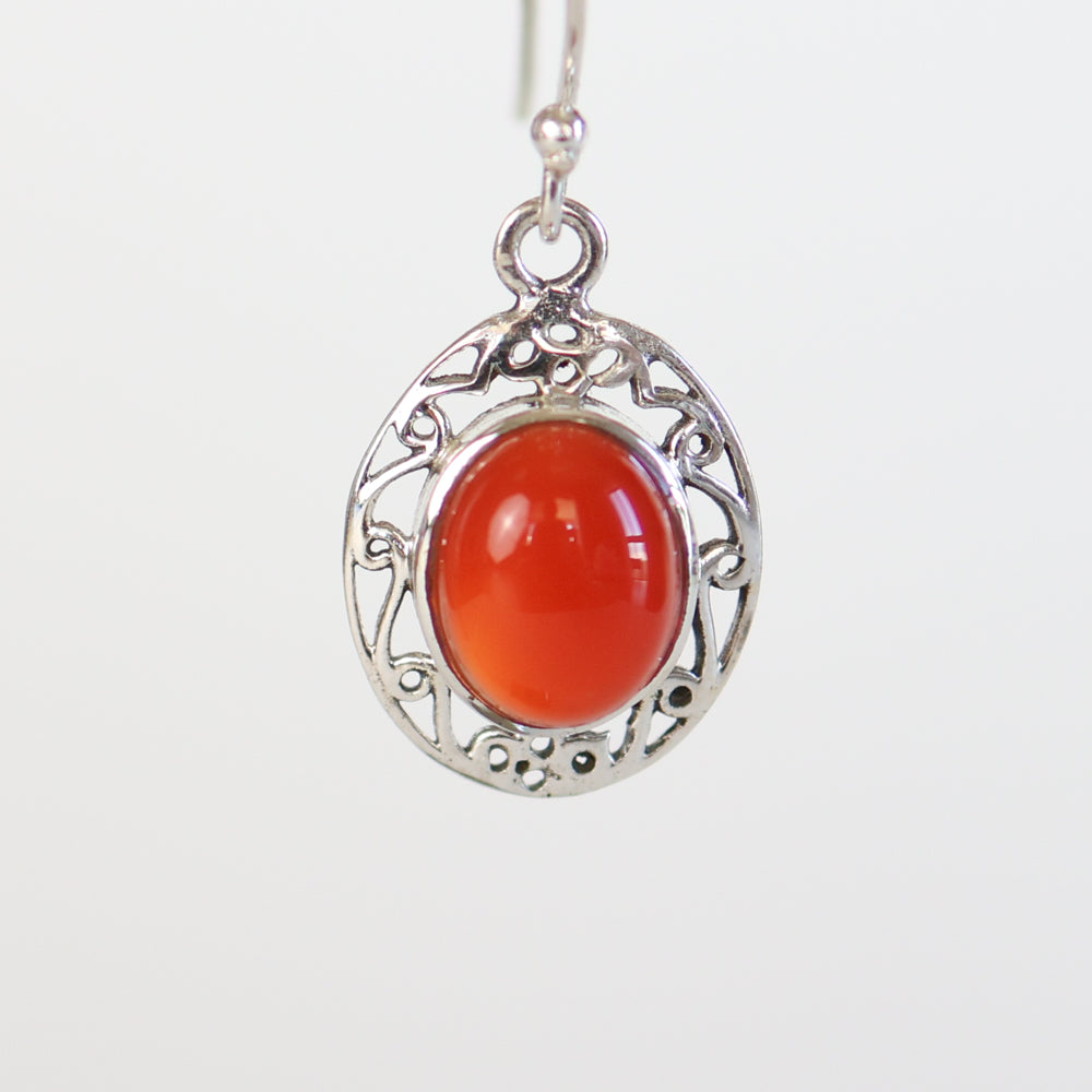Carnelian Silver Earrings
