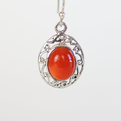 Carnelian Silver Earrings