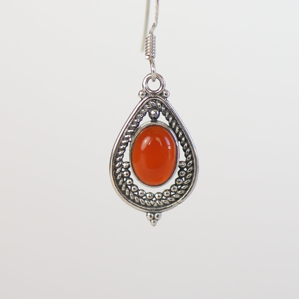 Carnelian Silver Earrings