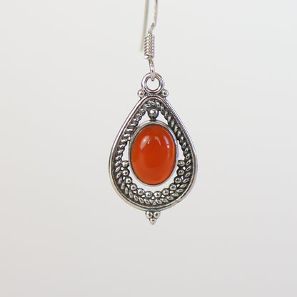 Carnelian Silver Earrings
