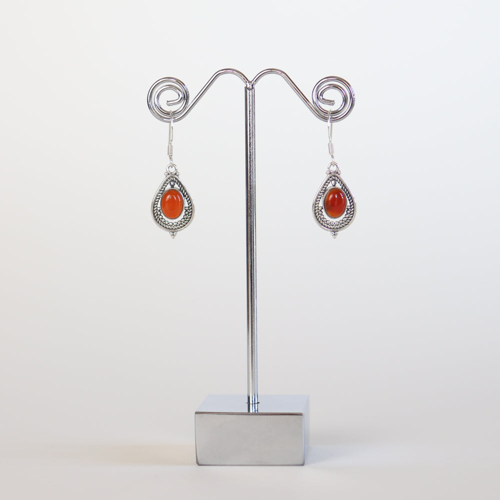 Carnelian Silver Earrings