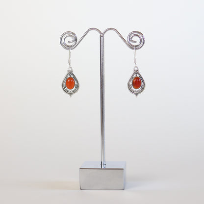 Carnelian Silver Earrings