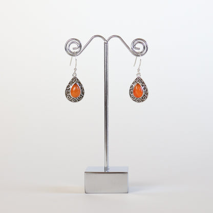 Carnelian Silver Earrings