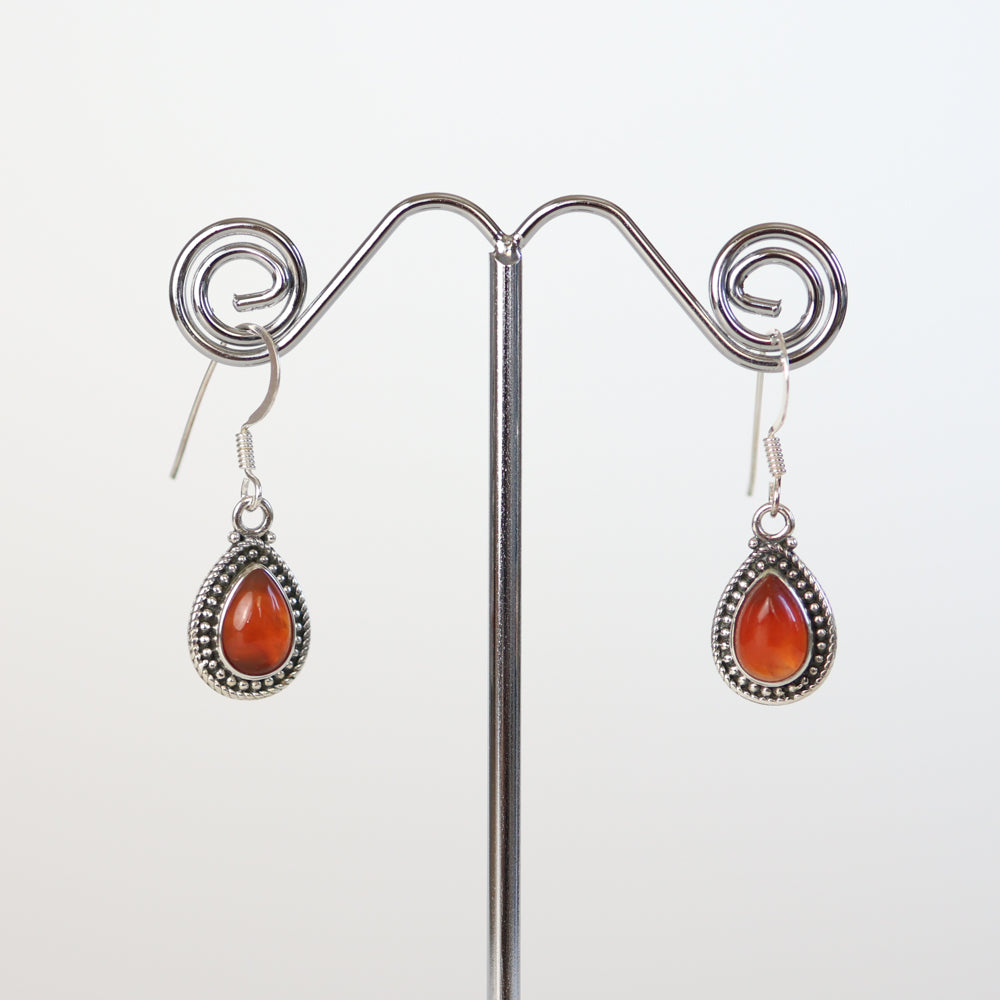Carnelian Silver Earrings