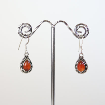 Carnelian Silver Earrings