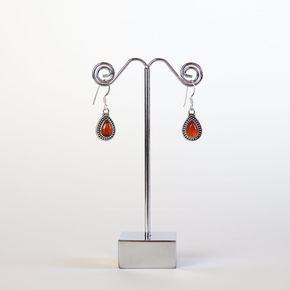 Carnelian Silver Earrings