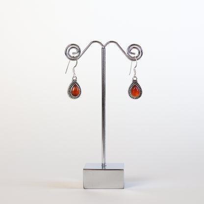 Carnelian Silver Earrings