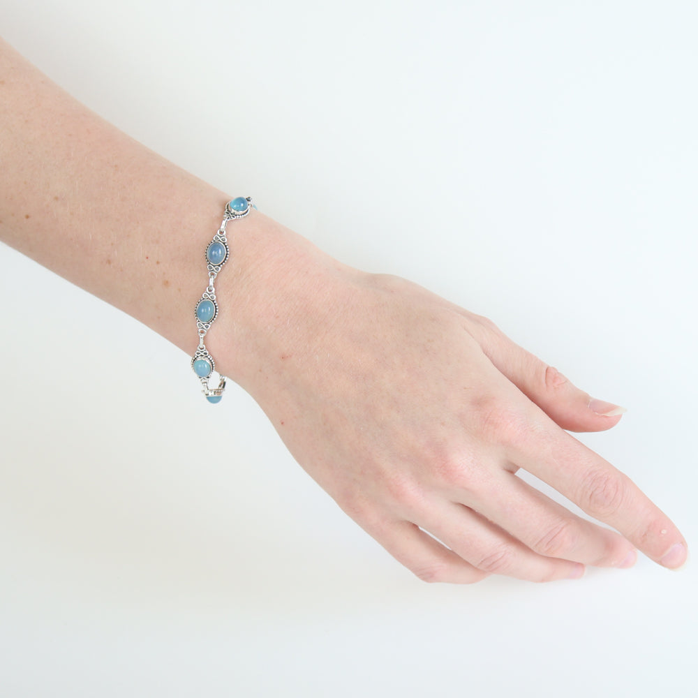 Chalcedony Oval Infinity Bracelet