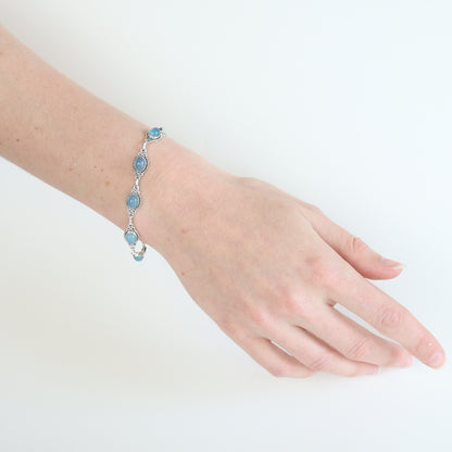 Chalcedony Oval Infinity Bracelet