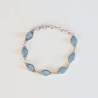 Chalcedony Oval Infinity Bracelet