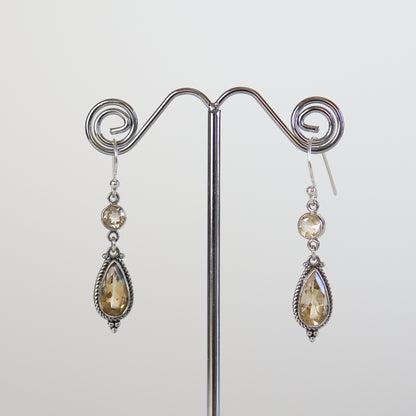 Citrine Silver Earrings