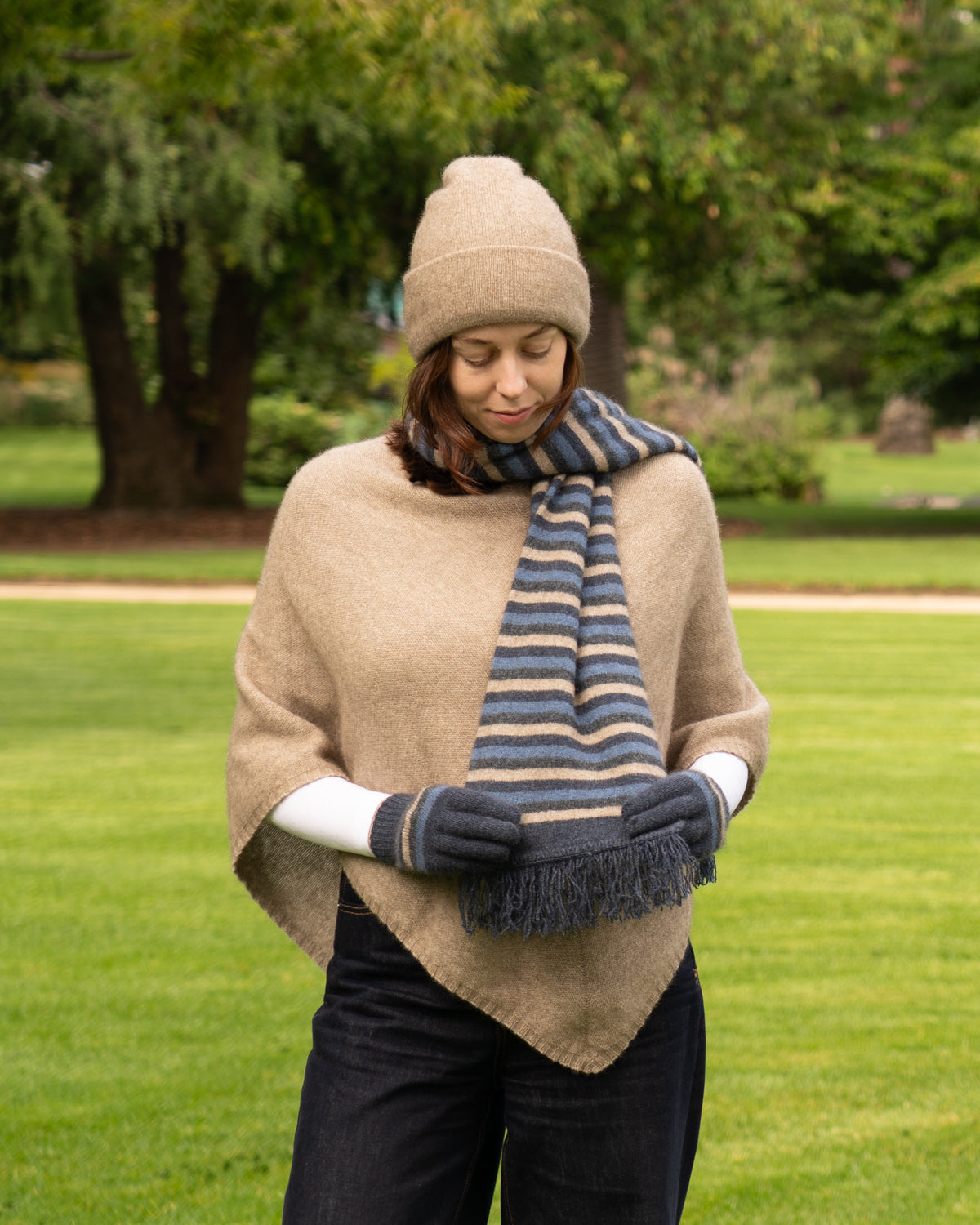 Gloves Possum Merino Striped (mixed)