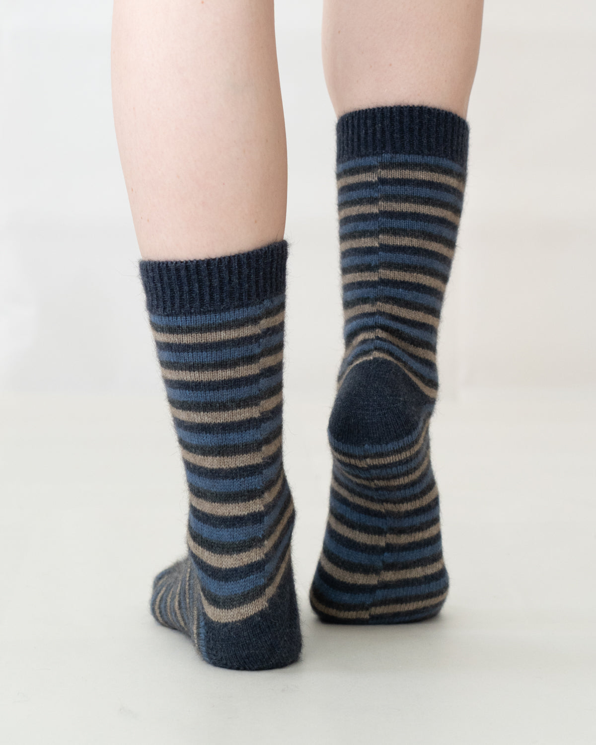 Sock Possum Merino Stripe Denim