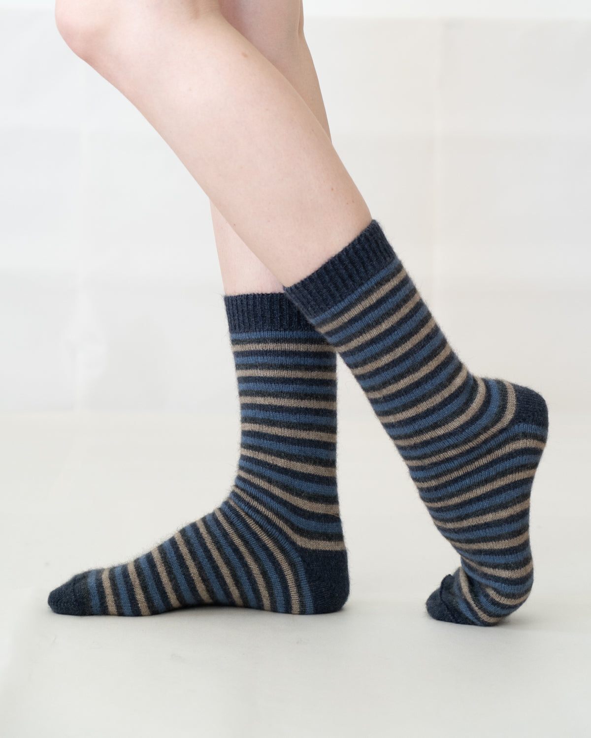 Sock Possum Merino Stripe Denim