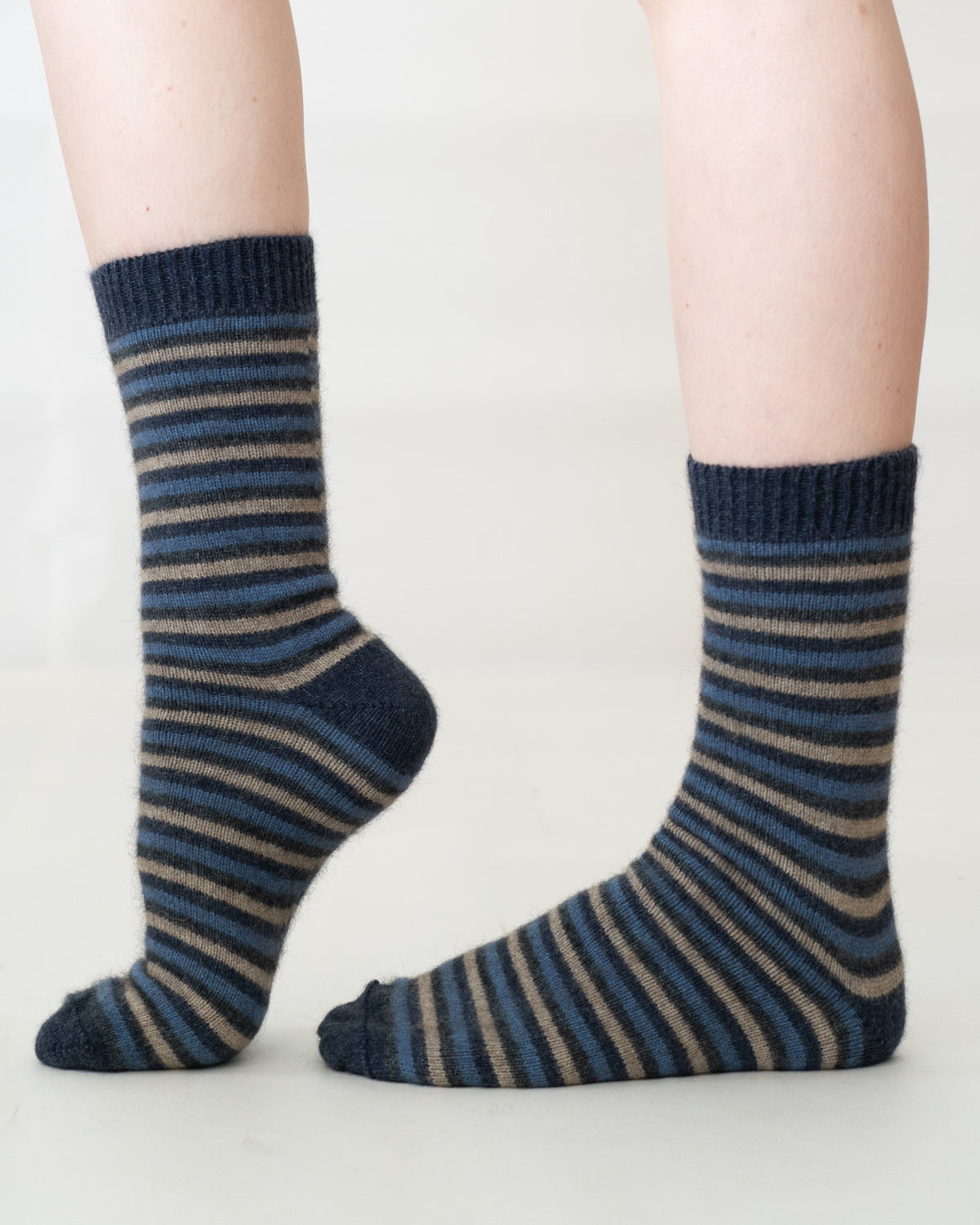 Sock Possum Merino Stripe Denim