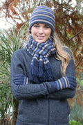Scarf Possum Merino Stripe Denim