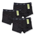 Mens bamboo boxers black underwear on a white background in a 3 pack