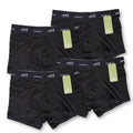 Mens bamboo boxers black underwear on white background in 4 pack