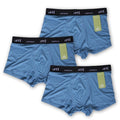 Mens bamboo underwear denim blue boxers with black band on a white background in a 3 pack