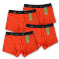 4 pairs of mens orange bamboo boxers underwear on white background