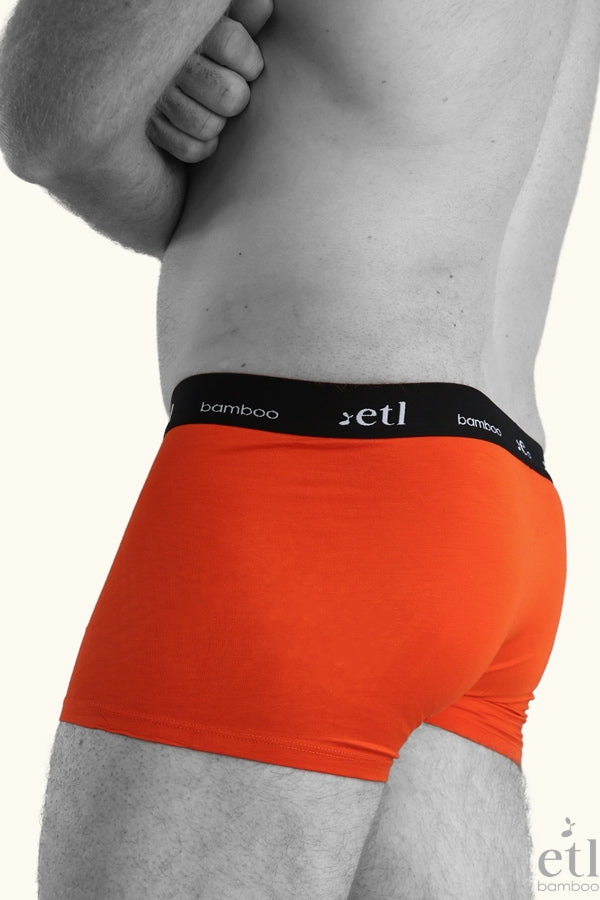 Men's ETL Luxe Bamboo Underwear Mandarin Orange Boxers Soft Comfortable Men's Undies