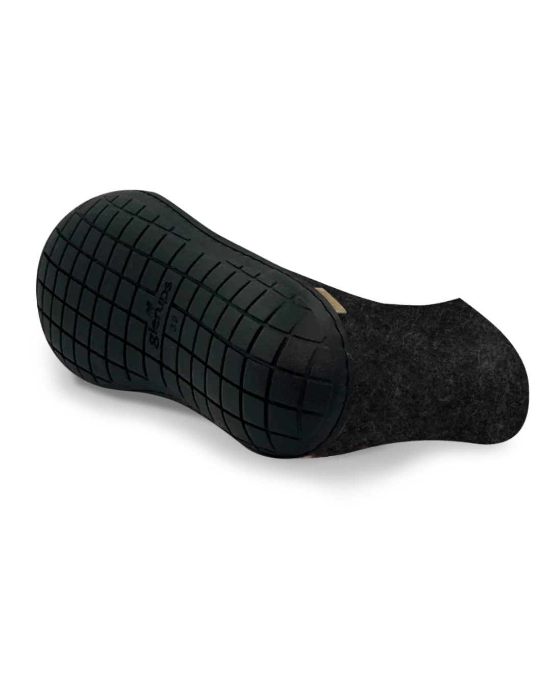 A black sole of boot with a textured grid pattern, shown on a white background.