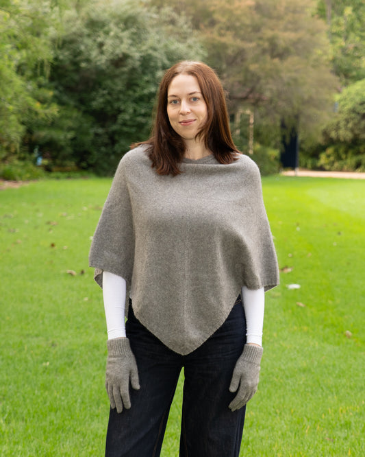 Poncho Possum Merino Classic Silver