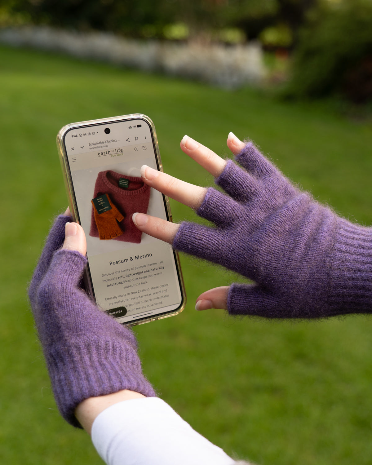 Gloves Fingerless Possum Merino