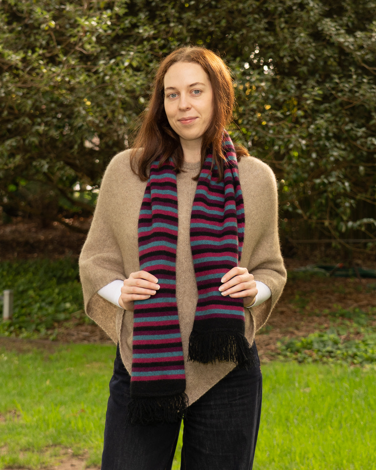Scarf Possum Merino Stripe Jewel