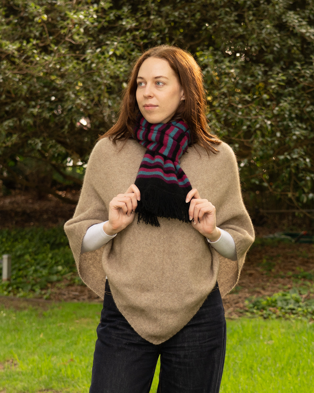 Scarf Possum Merino Stripe Jewel