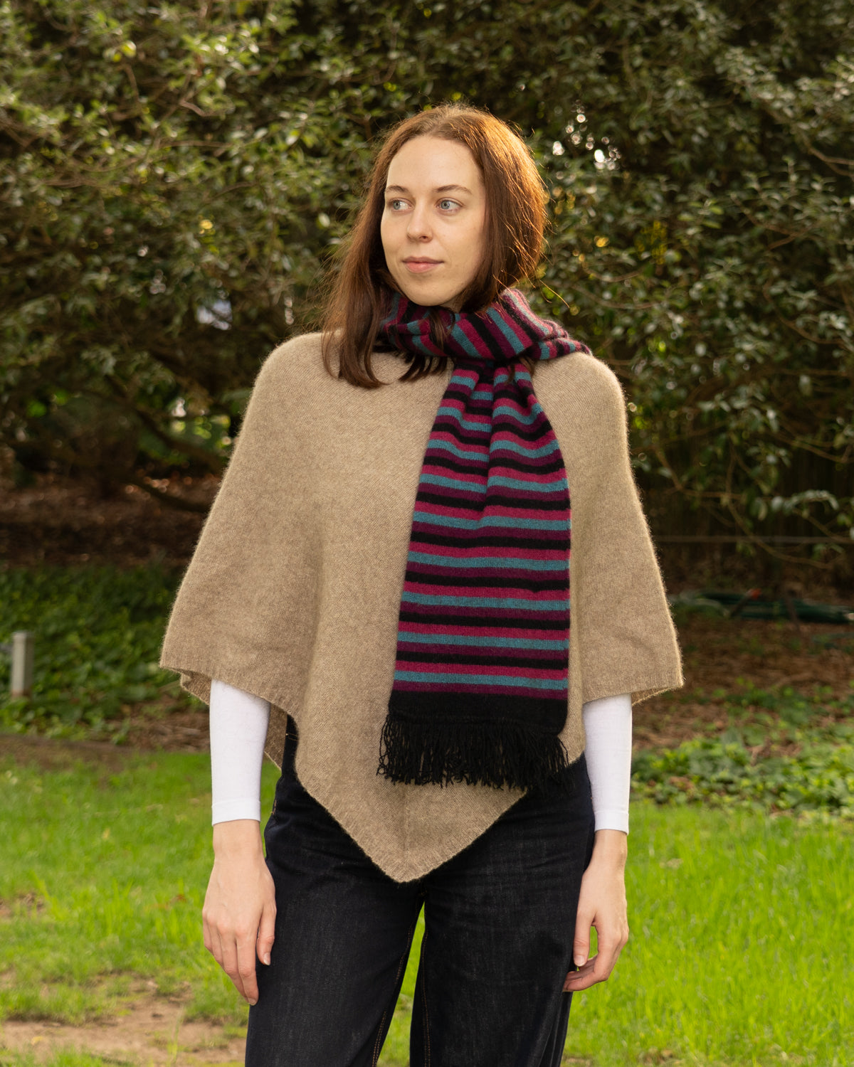 Scarf Possum Merino Stripe Jewel