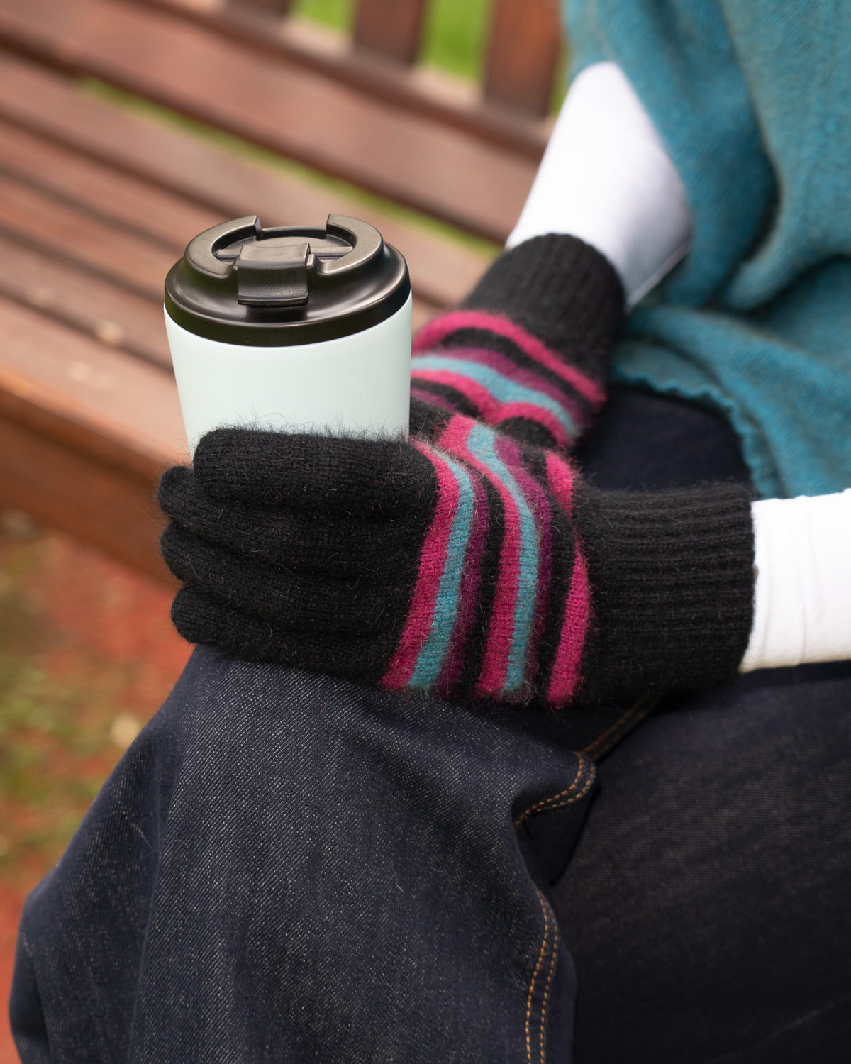 Gloves Possum Merino Striped (mixed)