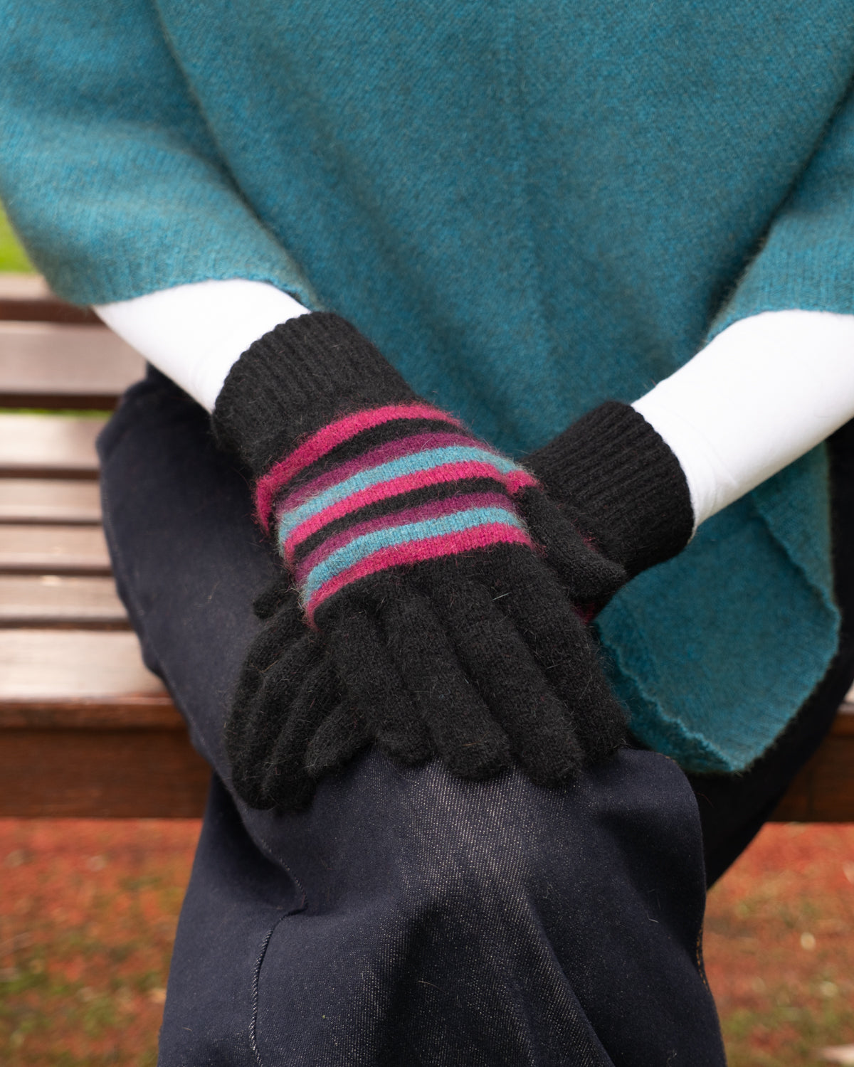 Gloves Possum Merino Striped (mixed)