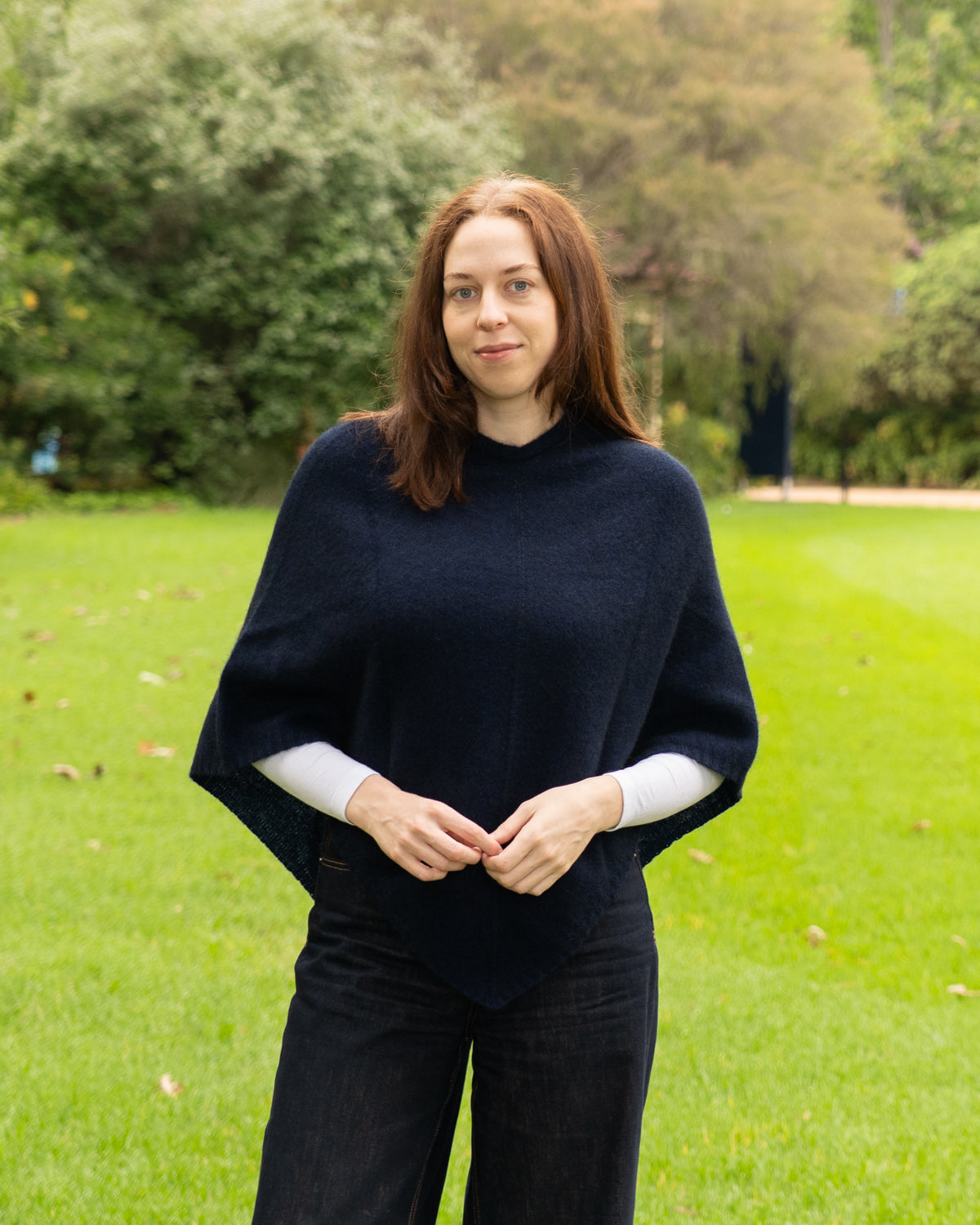 Poncho Possum Merino Classic Midnight Blue