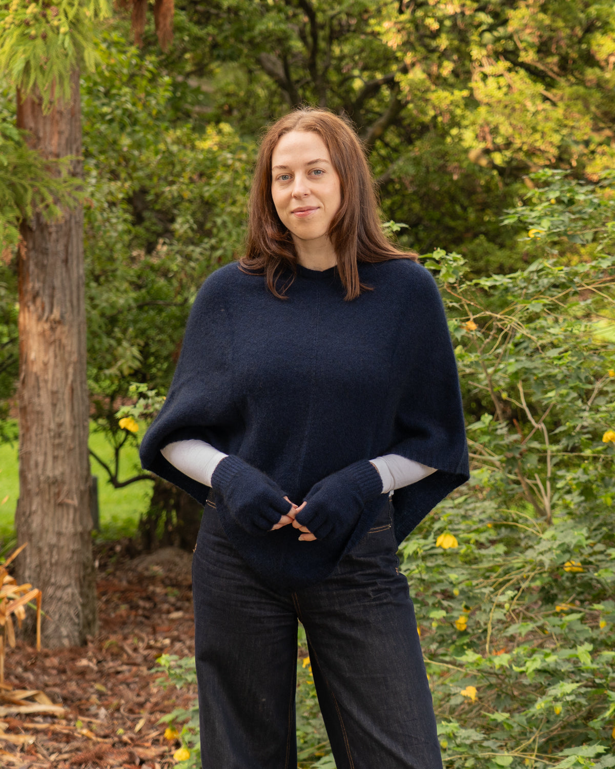 Poncho Possum Merino Classic Midnight Blue